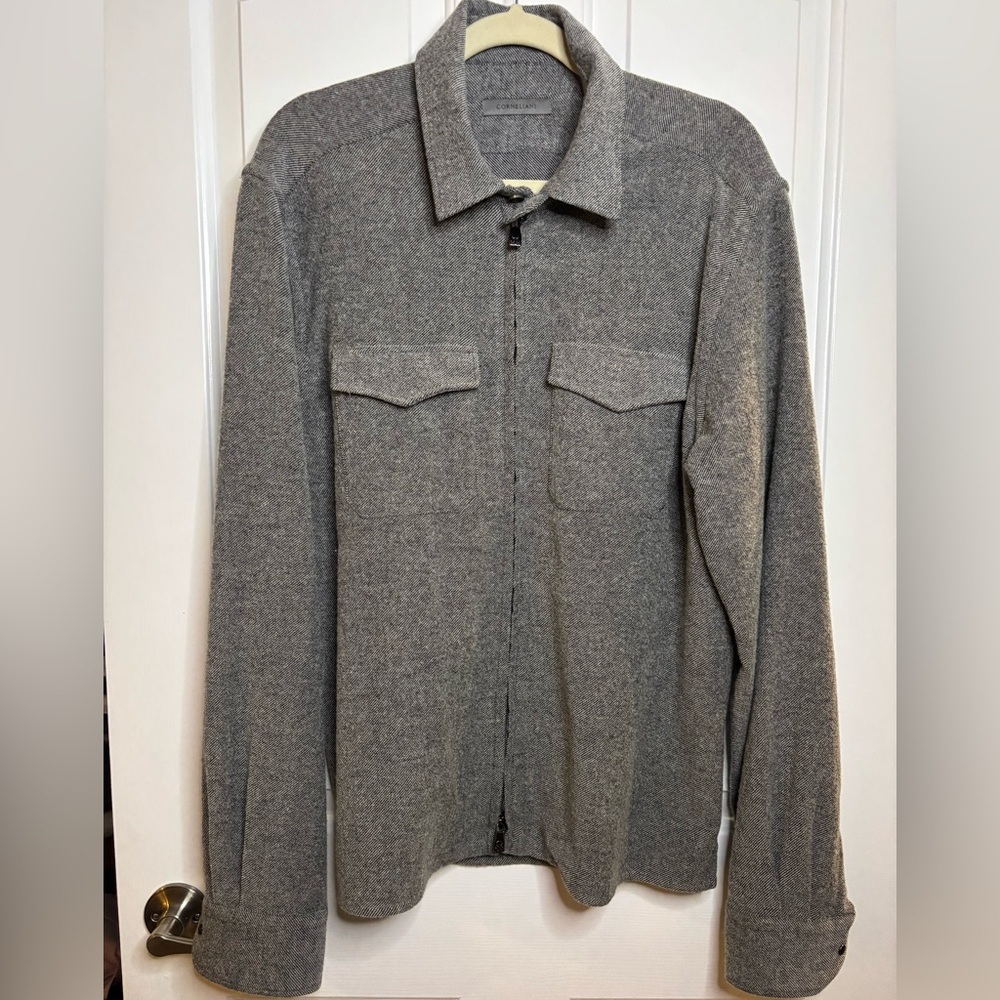 EUC Corneliani Men's Full Zip wool blend over shirt size 56/XL